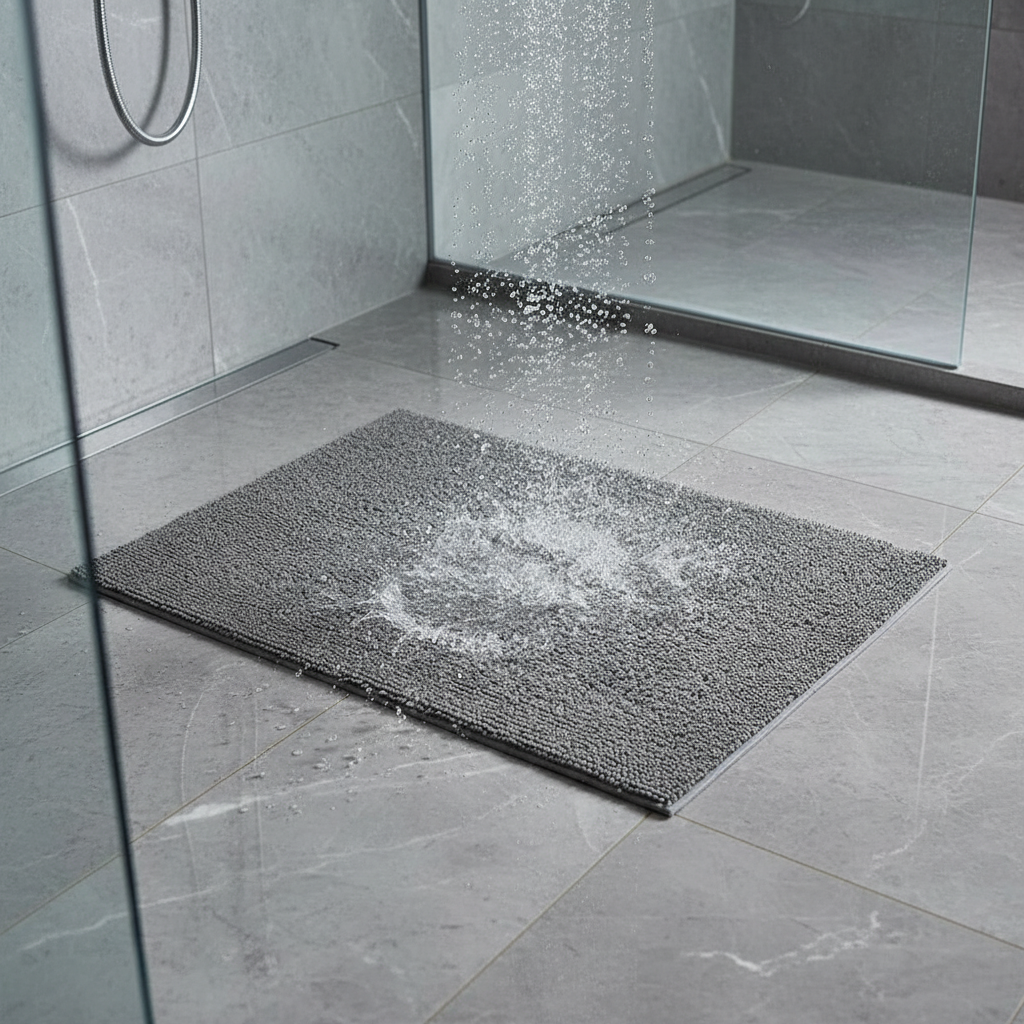 Rutschfeste Duschmatte mit weicher Luffa-Oberfläche und Drainage