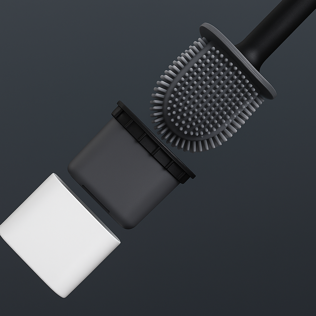 Modernes Flexibles Silikon-Toilettenbürsten-Set