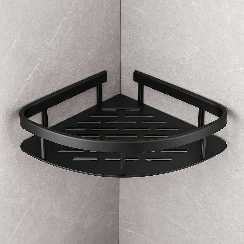 Wandmontiertes Duschregal aus Aluminium | Rostfreier Badezimmer-Organizer