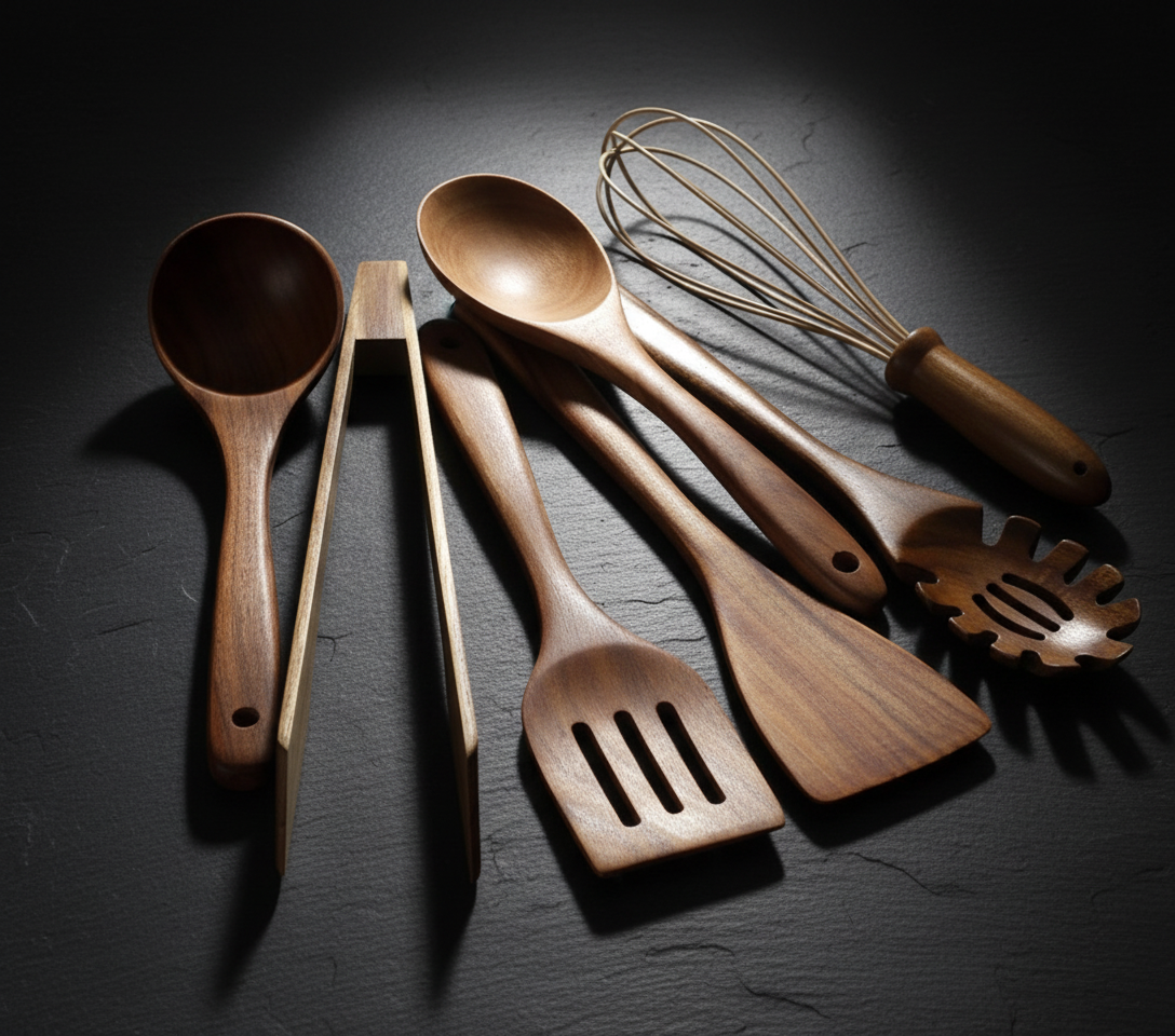 Premium 7-teiliges Kochutensilien-Set aus Holz