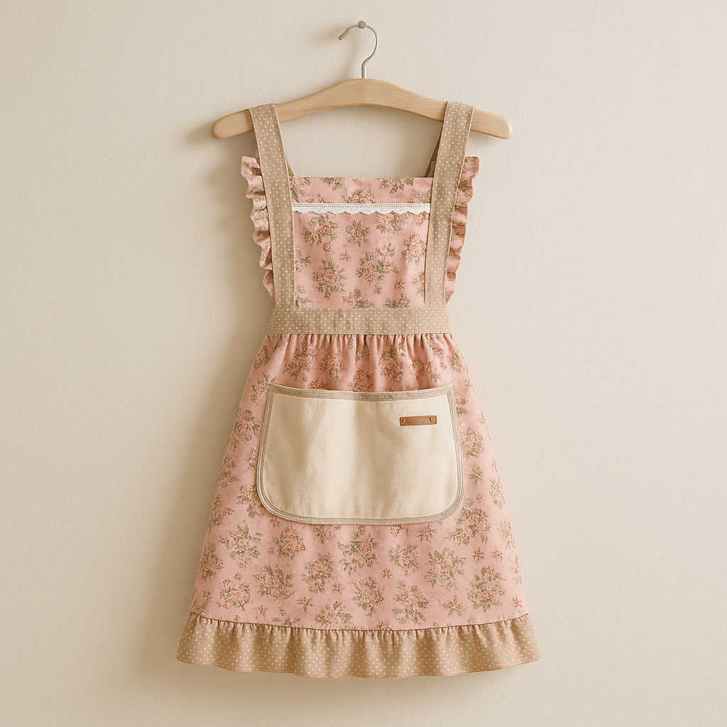 Wasserdichte Baumwoll-Küchenschürze mit Blumenmuster