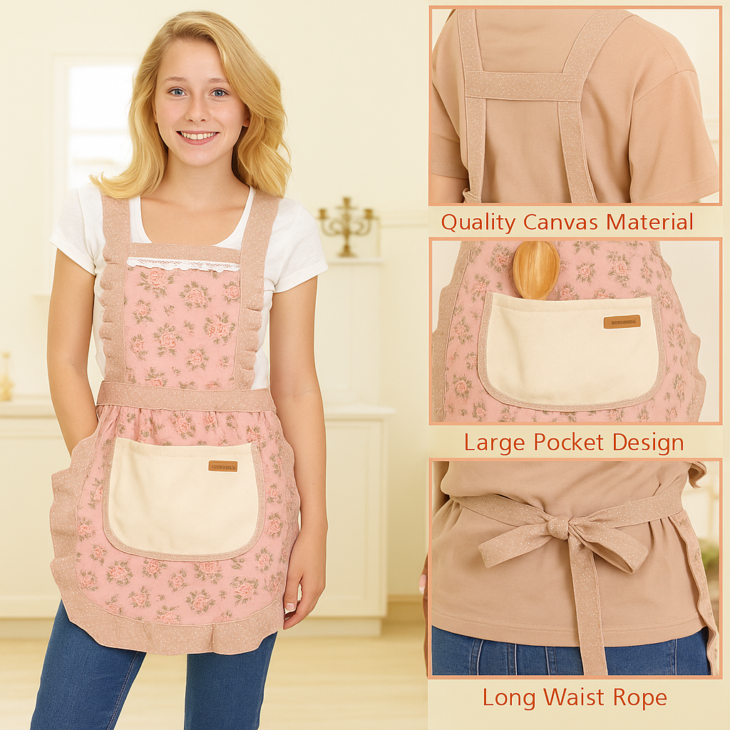 Wasserdichte Baumwoll-Küchenschürze mit Blumenmuster