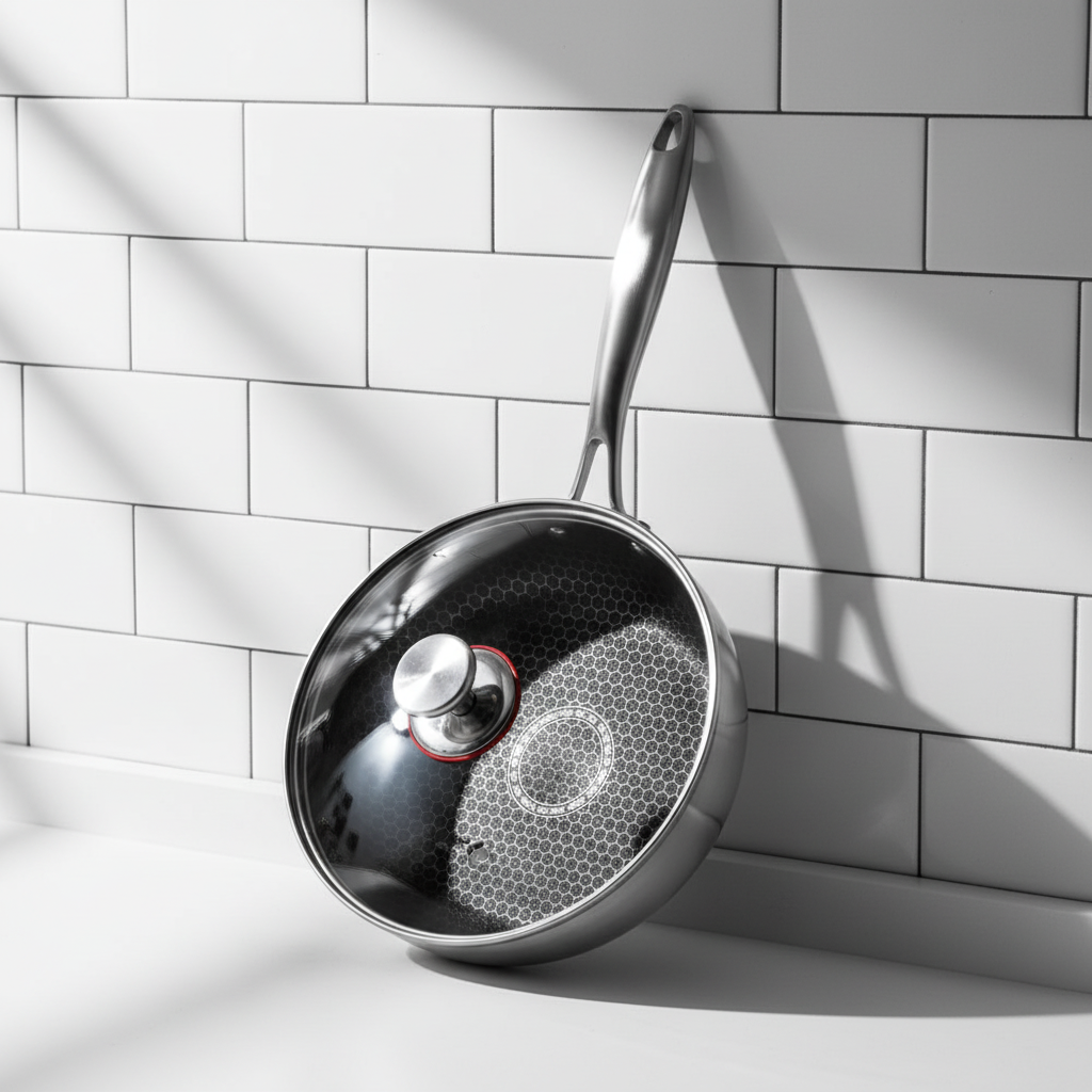 Edelstahl-Bratpfanne | Langlebige Titan-Antihaftpfanne