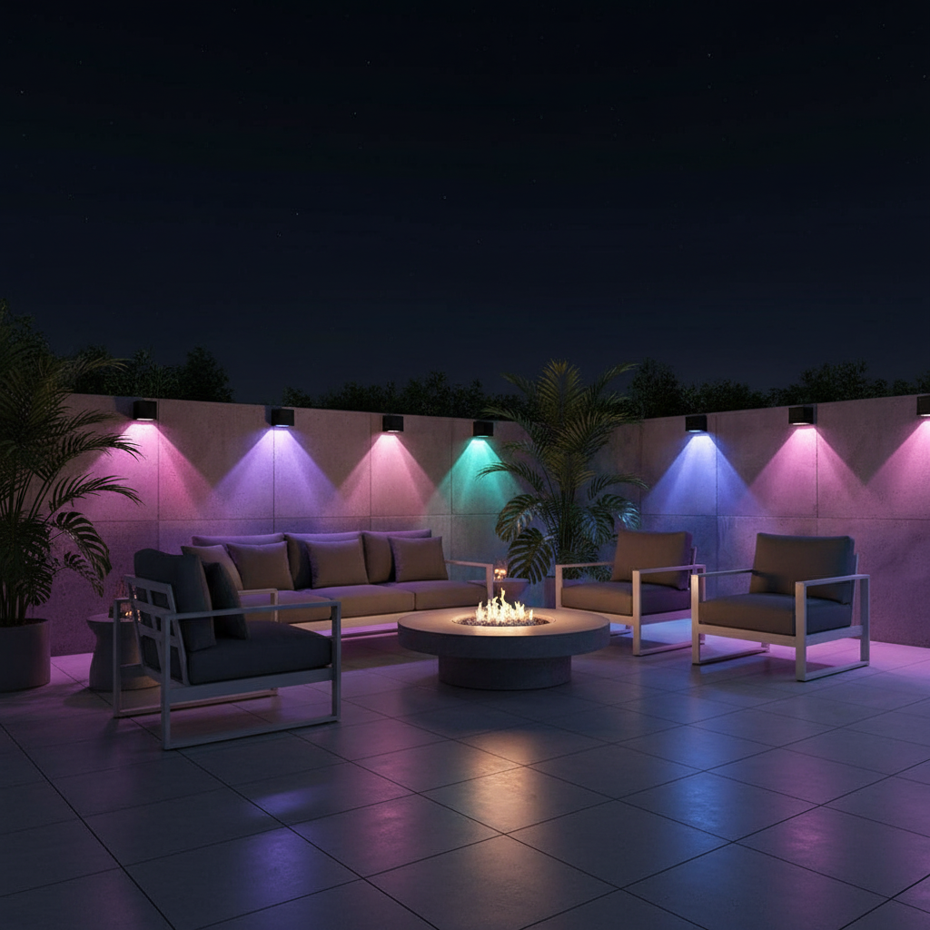 Solar-LED-Außenwandlampe Wetterfest IP65 Garten & Balkon Außenleuchte