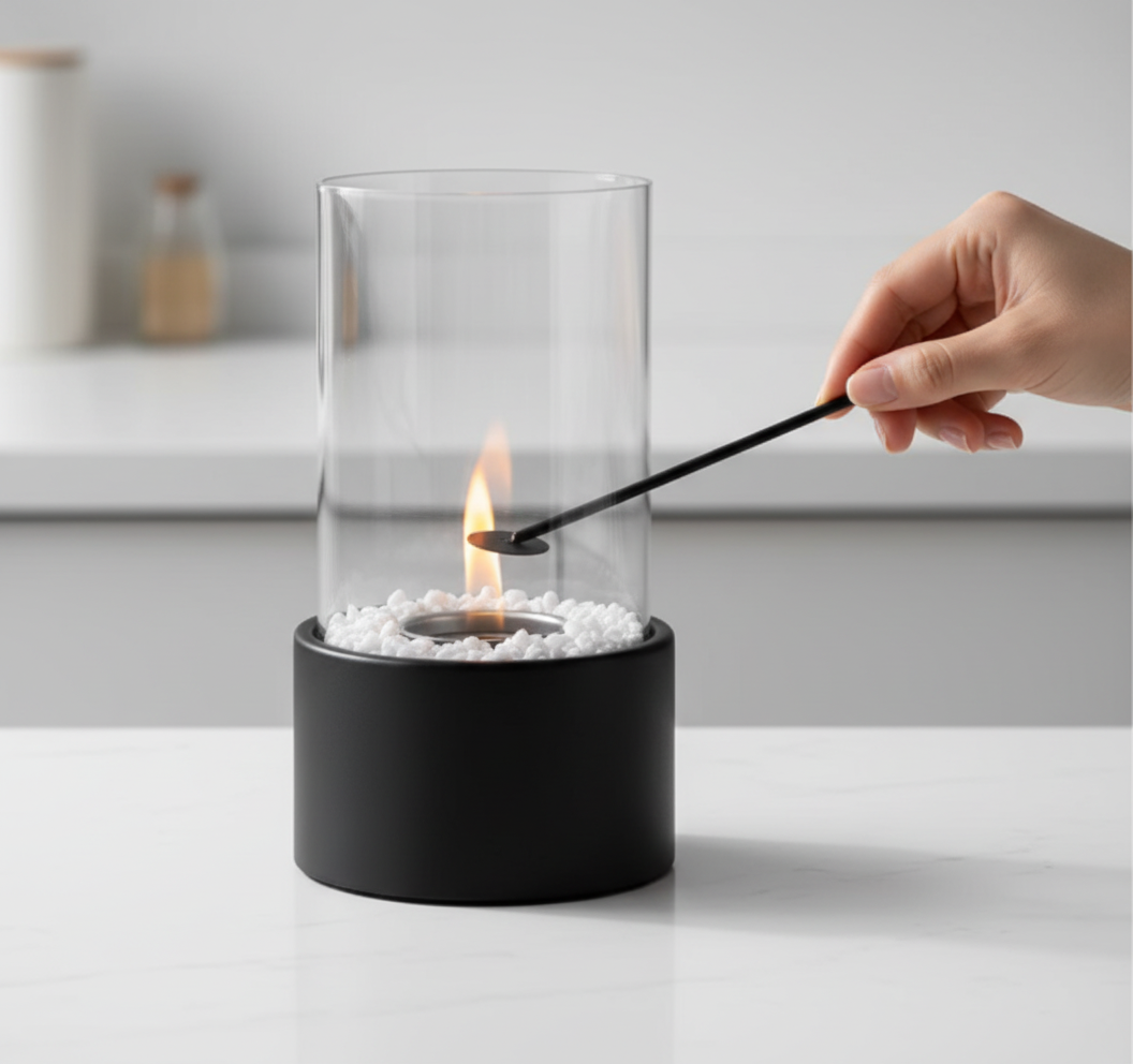 Öllampe im Flammenstil