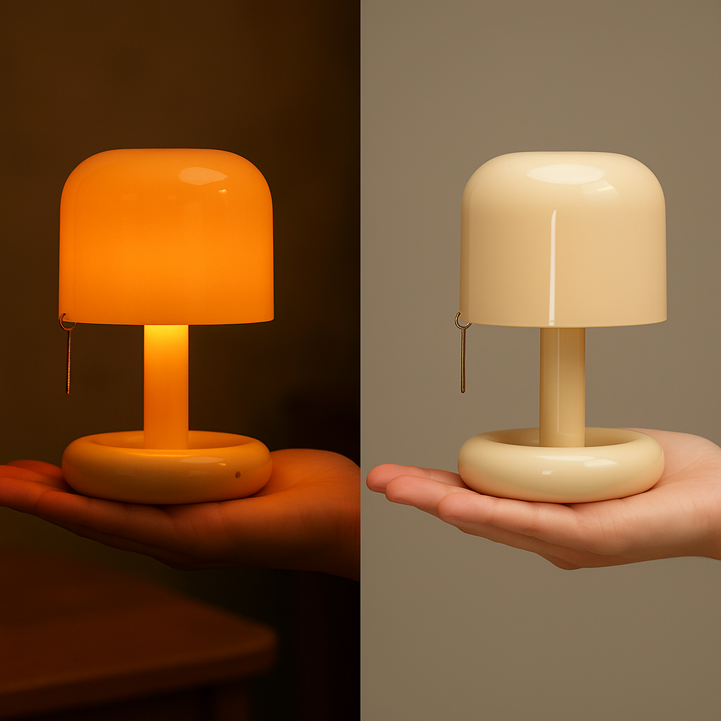 Mini-LED-Pilz-Tischlampe mit warmem Umgebungslicht