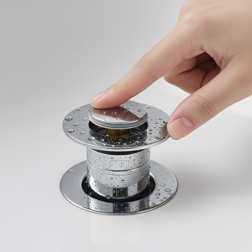 Edelstahl Pop-Up Waschbecken Stöpsel Abfluss Haarfänger