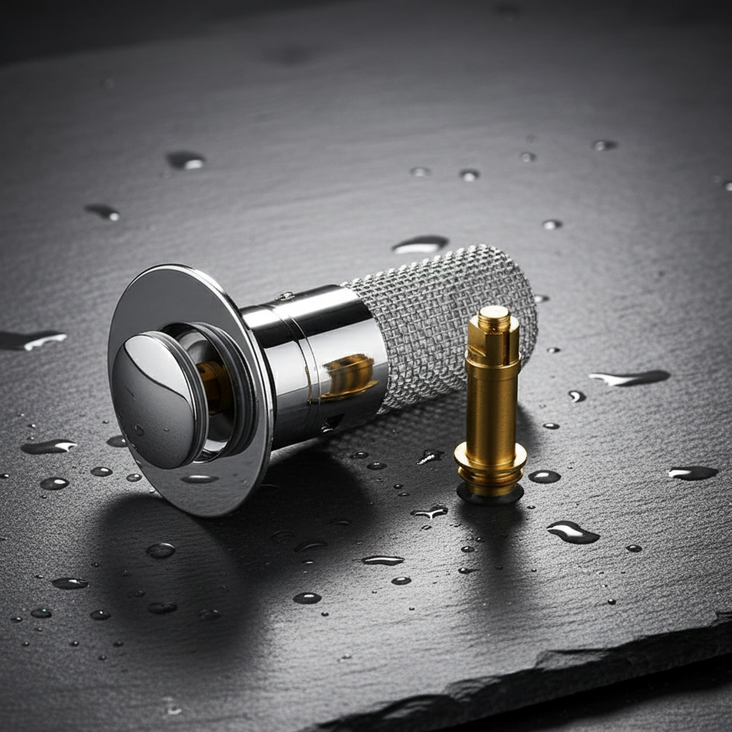 Edelstahl Pop-Up Waschbecken Stöpsel Abfluss Haarfänger