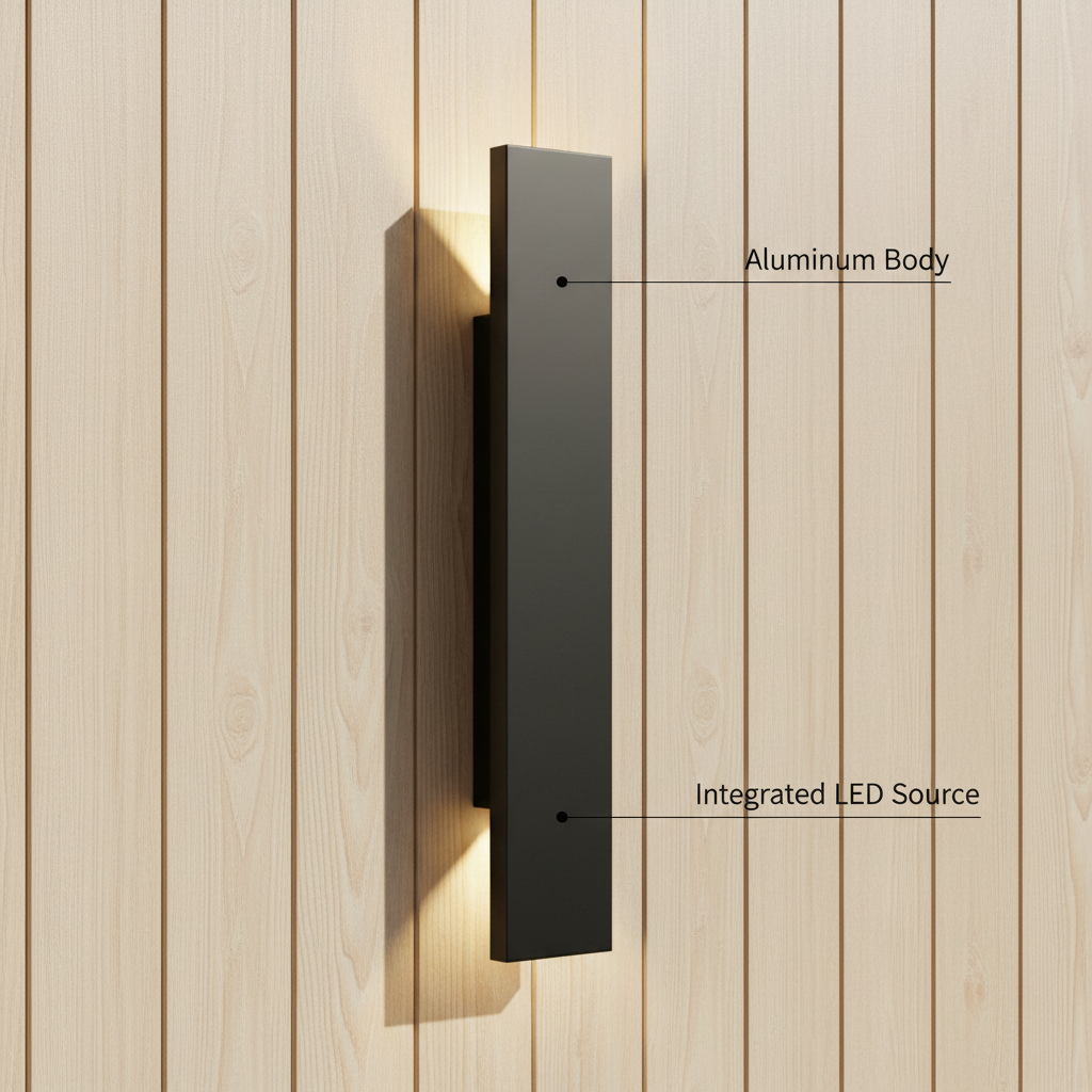 Wasserdichte IP65-LED-Wandleuchte aus Aluminium