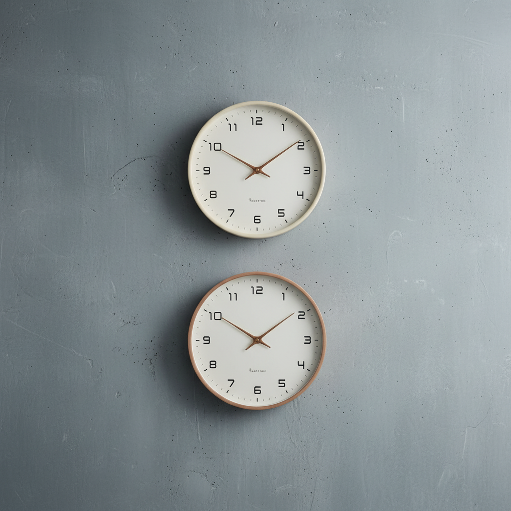 Skandinavische Minimalistische Wanduhr aus Holz