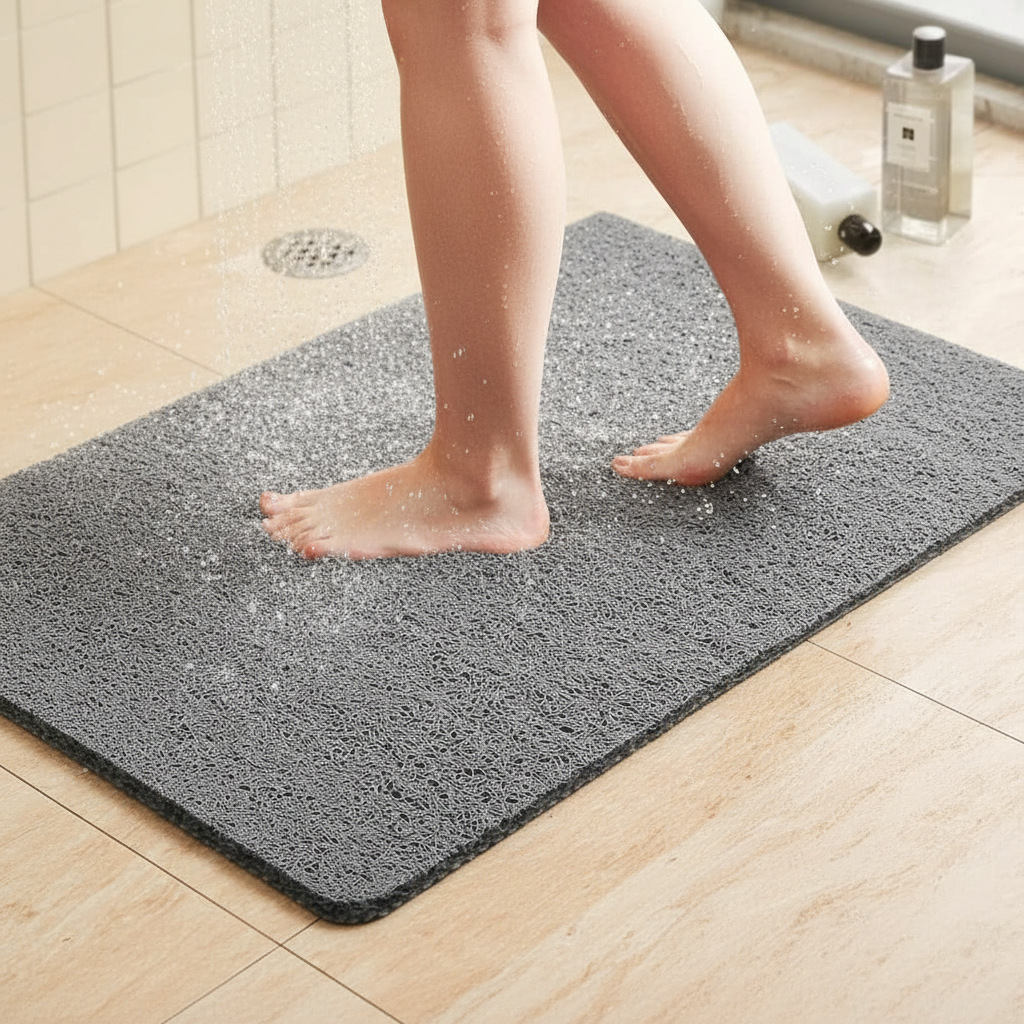 Rutschfeste Duschmatte mit weicher Luffa-Oberfläche und Drainage