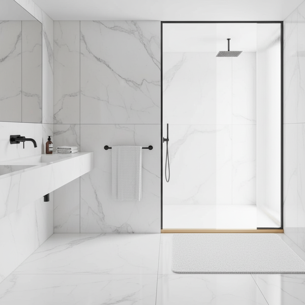 Rutschfeste Duschmatte mit weicher Luffa-Oberfläche und Drainage