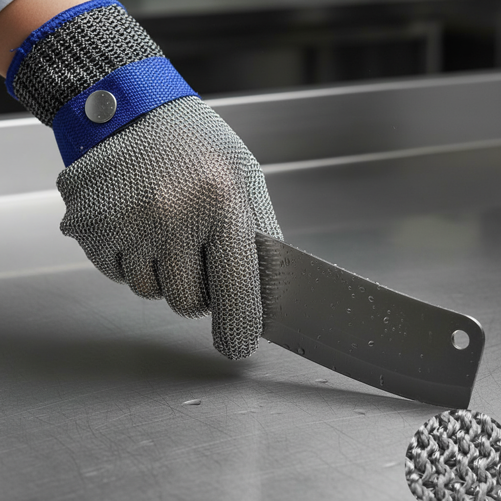 Edelstahl-Sicherheits­handschuhe mit maximaler Schnittfestigkeit