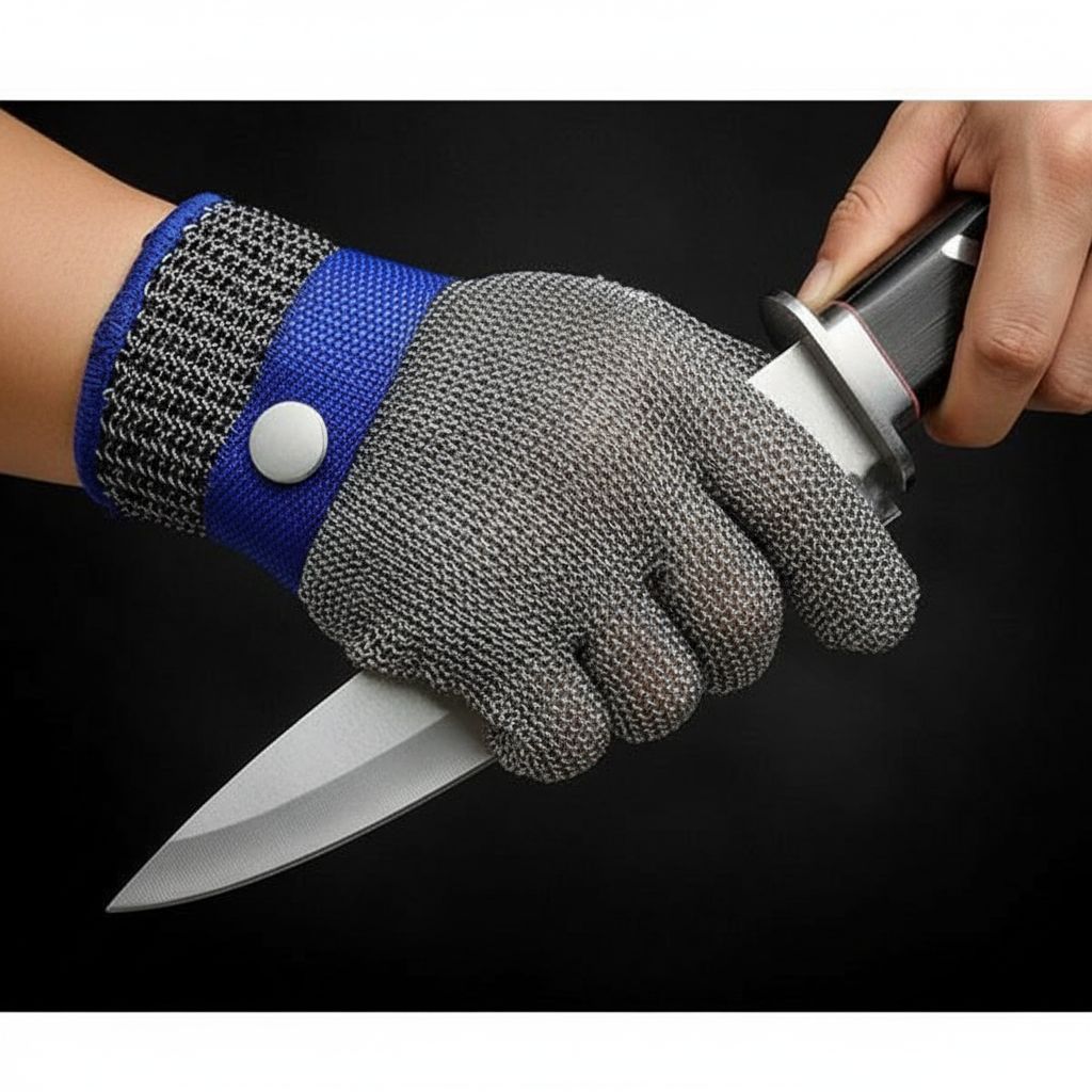 Edelstahl-Sicherheits­handschuhe mit maximaler Schnittfestigkeit