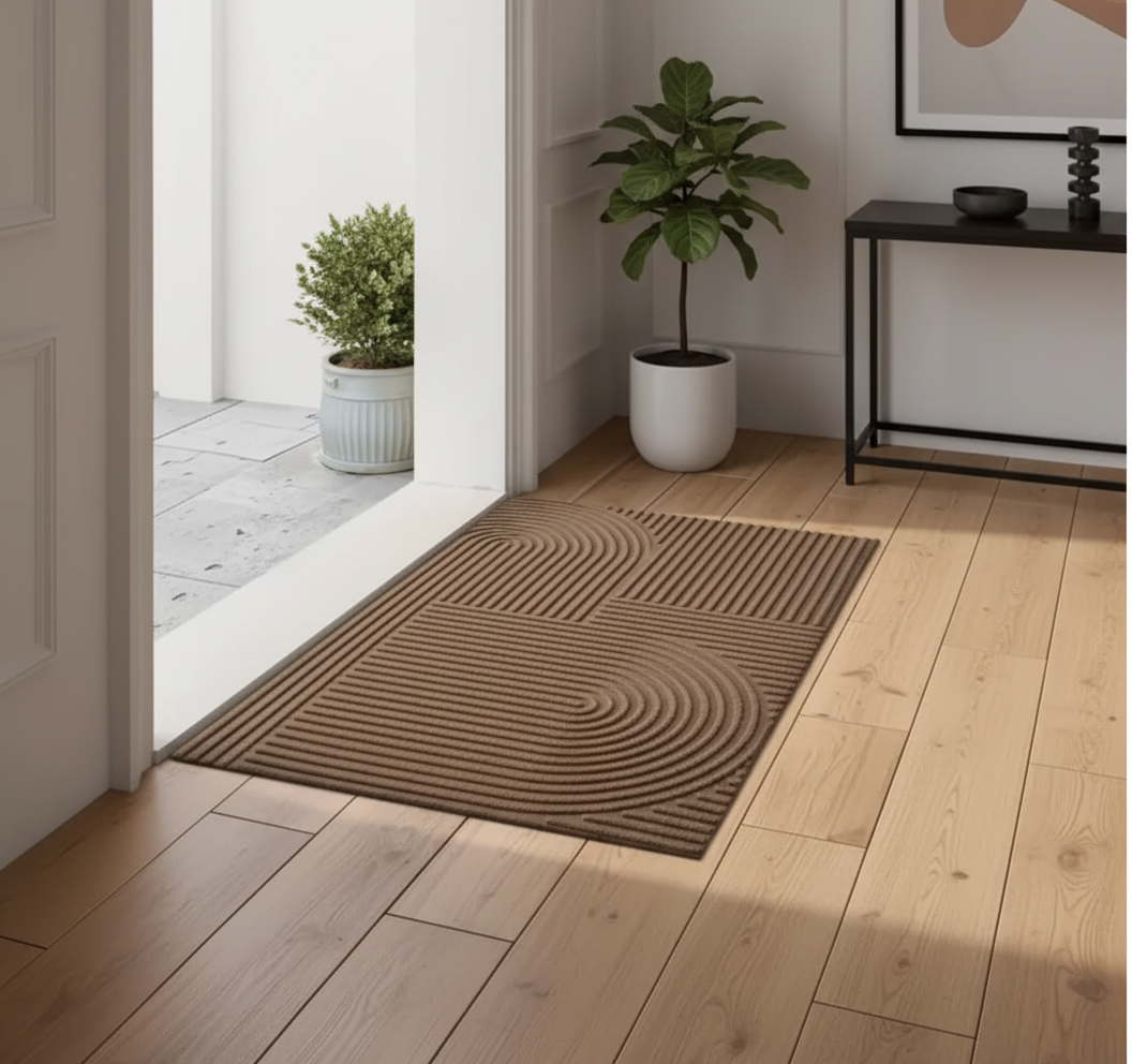 Dekorativer Eingangsteppich mit gebogener Fadenstruktur