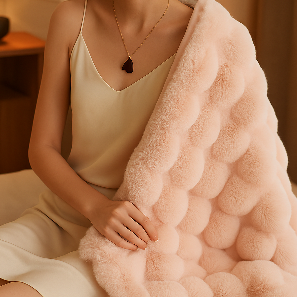 Luxuriöse Kunstfell-Kaninchen-Decke