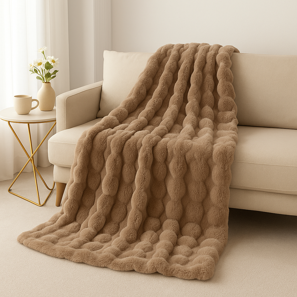 Luxuriöse Kunstfell-Kaninchen-Decke