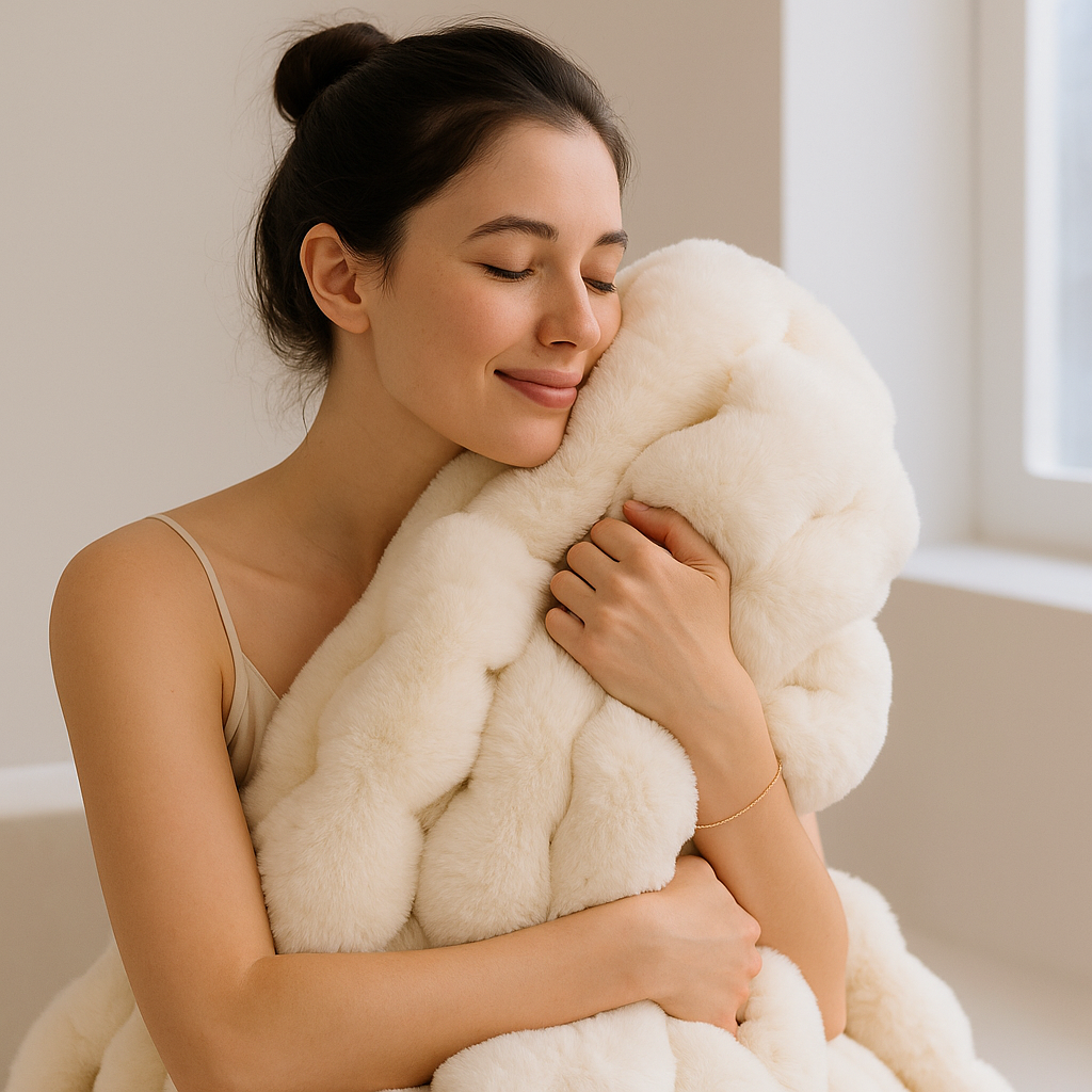 Luxuriöse Kunstfell-Kaninchen-Decke