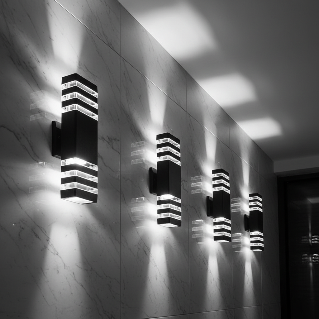 LED-Außenwandleuchte mit Up-&-Down-Effekt und E27-Fassung, IP65 wasserdicht