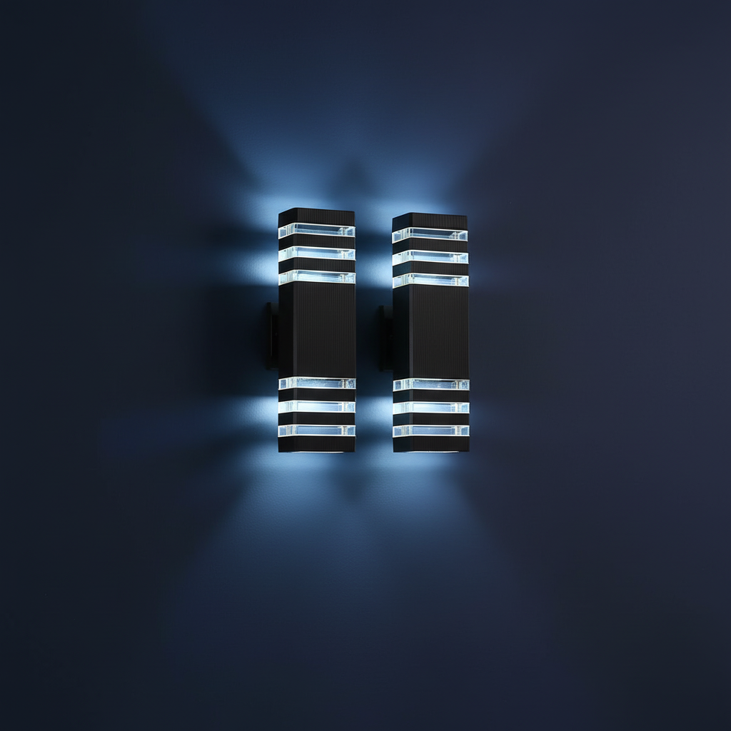 LED-Außenwandleuchte mit Up-&-Down-Effekt und E27-Fassung, IP65 wasserdicht