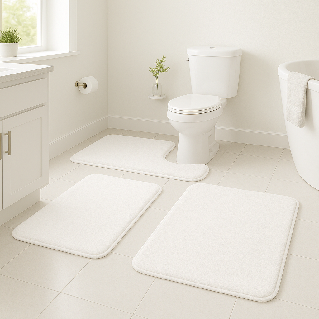 3-teiliges Samt-Memory-Schaum-Badematten-Set