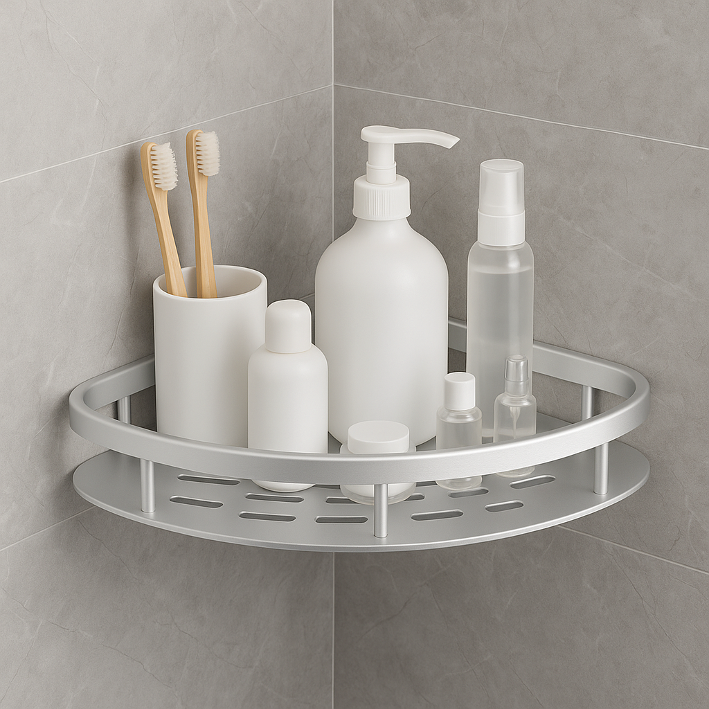 Wandmontiertes Duschregal aus Aluminium | Rostfreier Badezimmer-Organizer