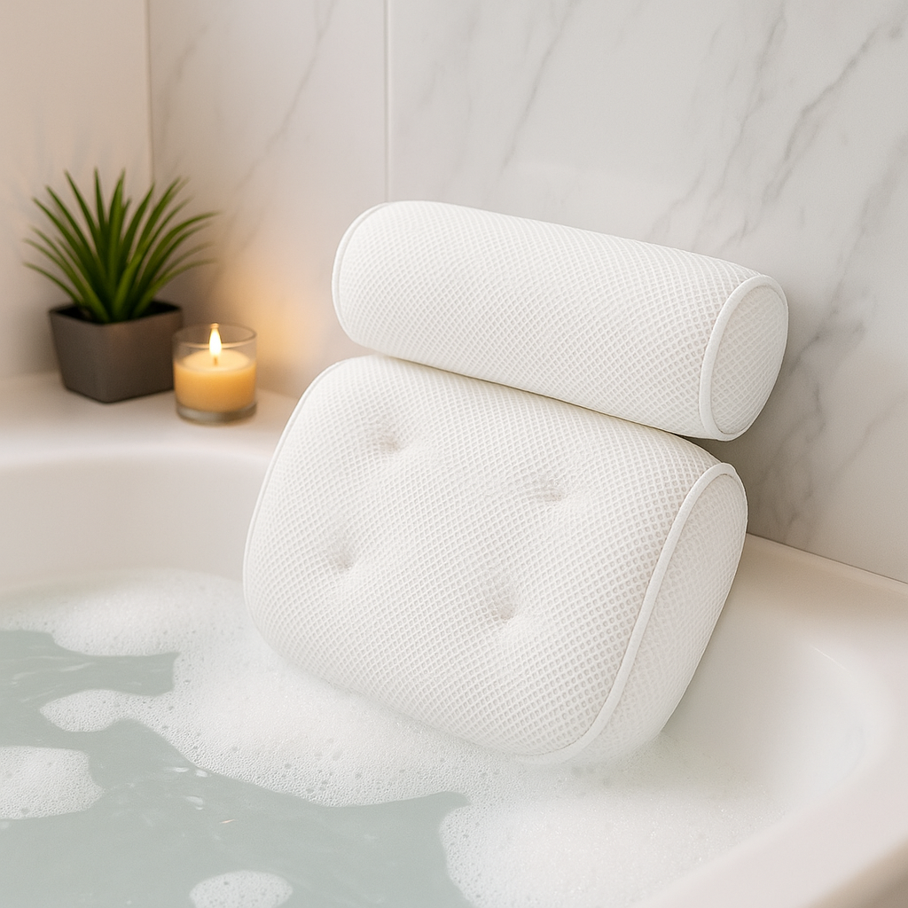 Luxuriöses ergonomisches Badekissen für Kopf- und Nackenstütze