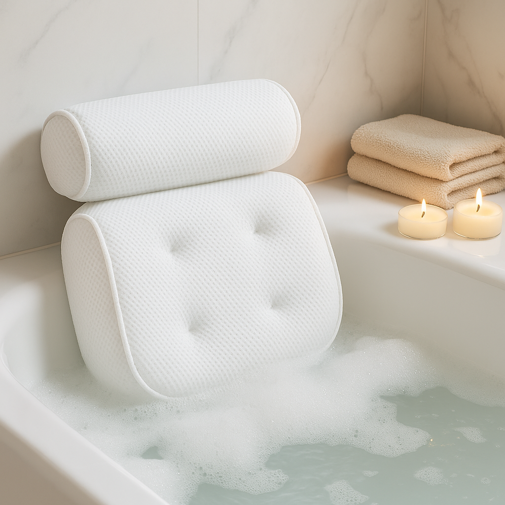Luxuriöses ergonomisches Badekissen für Kopf- und Nackenstütze
