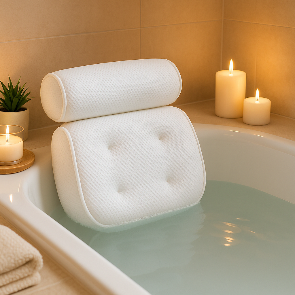 Luxuriöses ergonomisches Badekissen für Kopf- und Nackenstütze