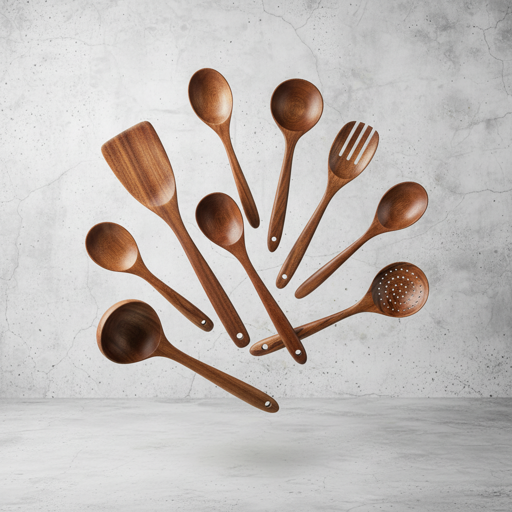 Teakholz-Küchenutensilien-Set (7-teilig)