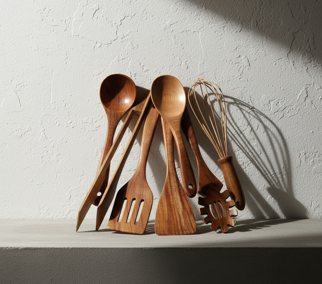 Premium 7-teiliges Kochutensilien-Set aus Holz