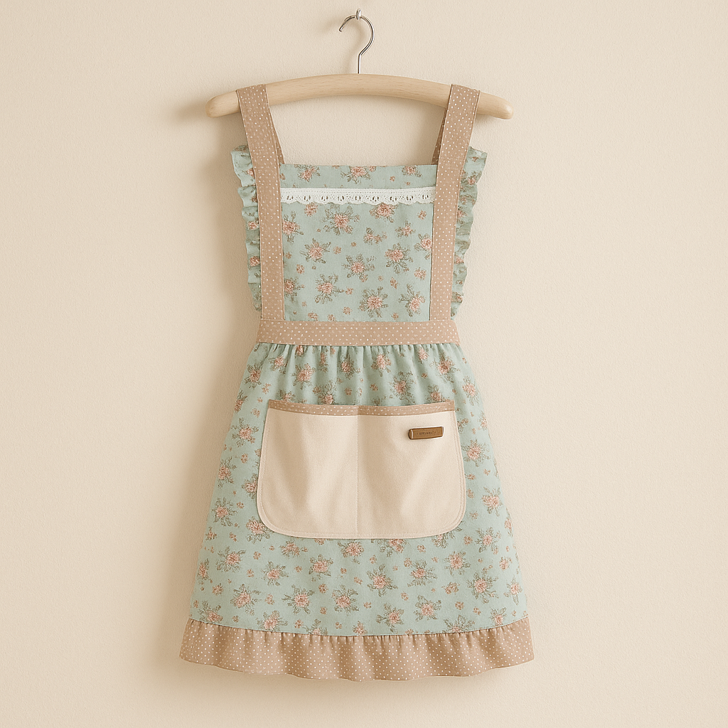 Wasserdichte Baumwoll-Küchenschürze mit Blumenmuster