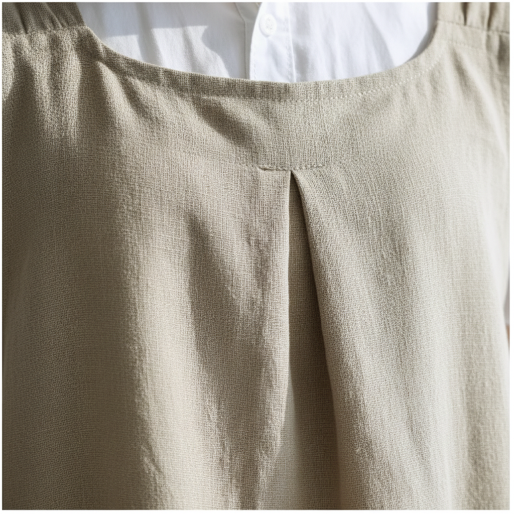 Schürzenkleid mit Kreuzrücken – Baumwoll-Polyester-Mischung mit Taschen