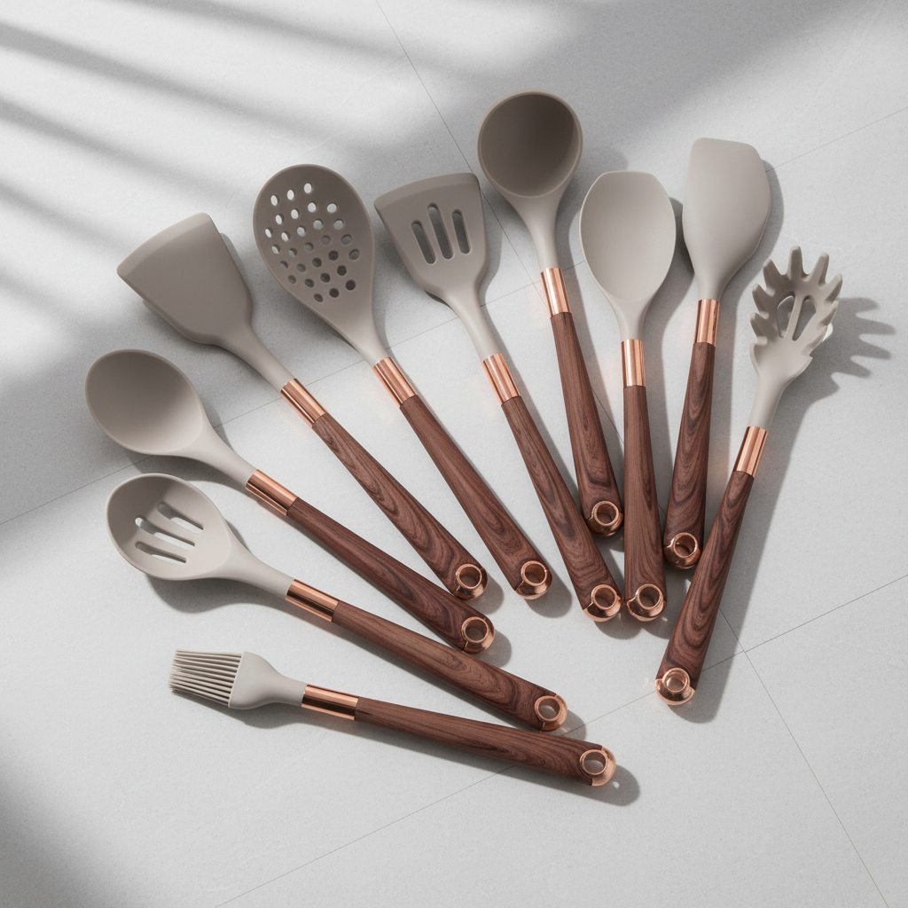 10-teiliges Silikon-Küchenutensilien-Set | Elegante Antihaft-Küchenwerkzeuge