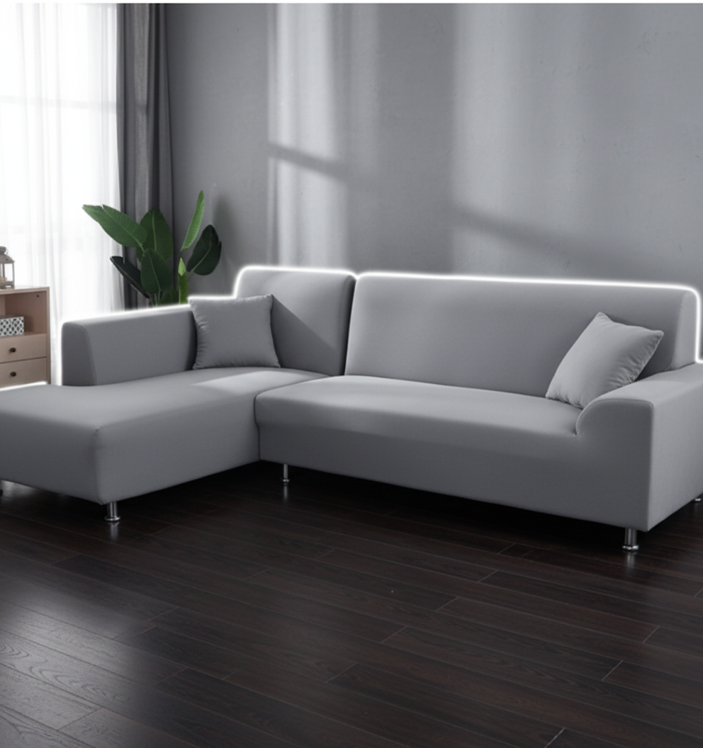 Sofaüberwurf aus samtigem Stretchstoff