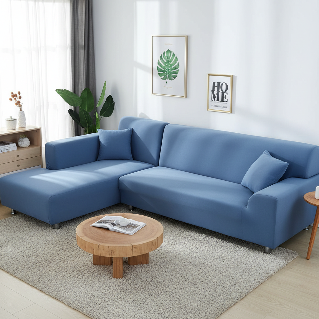 Sofaüberwurf aus samtigem Stretchstoff