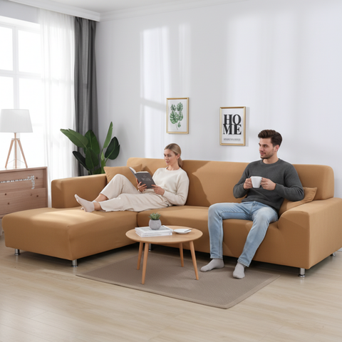 Sofaüberwurf aus samtigem Stretchstoff