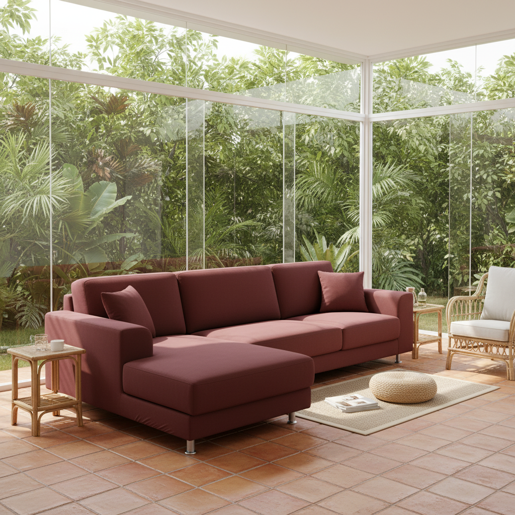 Sofaüberwurf aus samtigem Stretchstoff