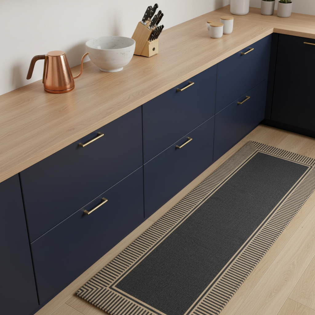 Weiche Küchenmatte mit Zebra-Streifenmuster