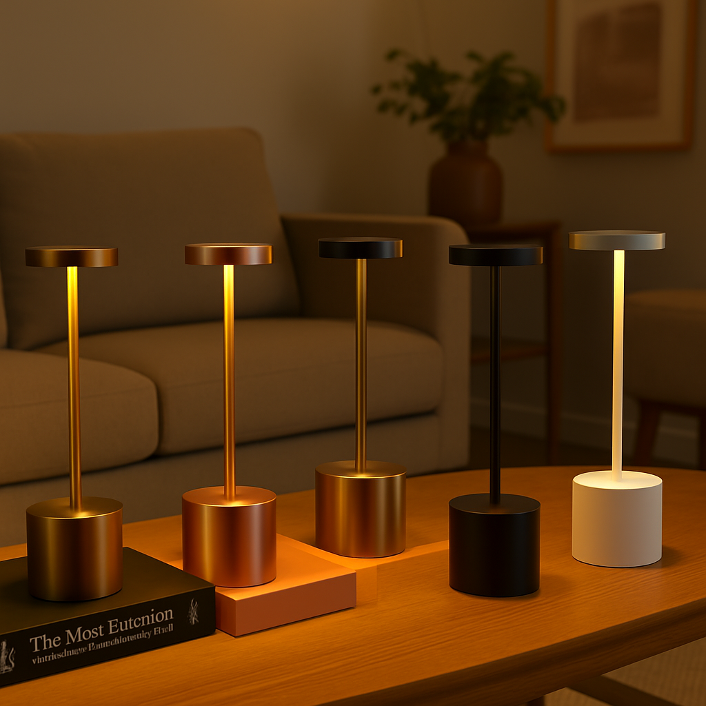 Moderne dimmbare LED-Tischlampe mit sanftem Glanzlicht