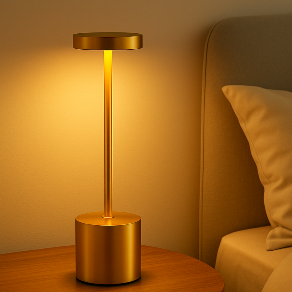 Moderne dimmbare LED-Tischlampe mit sanftem Glanzlicht