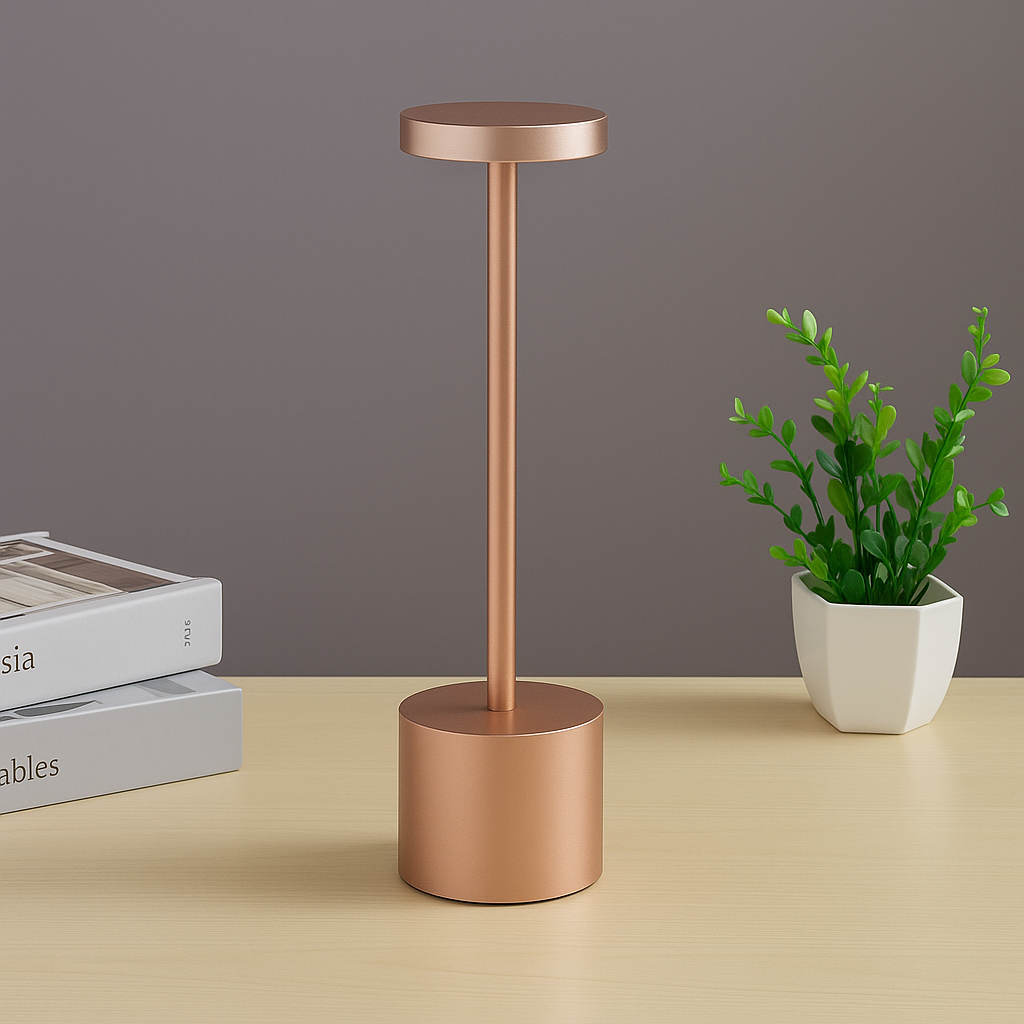 Moderne dimmbare LED-Tischlampe mit sanftem Glanzlicht