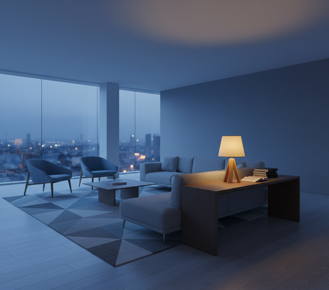 Minimalistische Holz-Tischlampe mit Stativfuß und USB-Anschluss