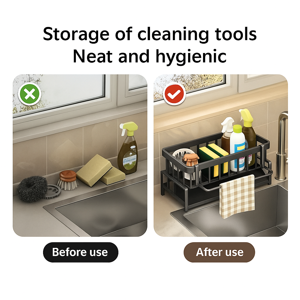 Kompakte Edelstahl Spülenablage für Küche