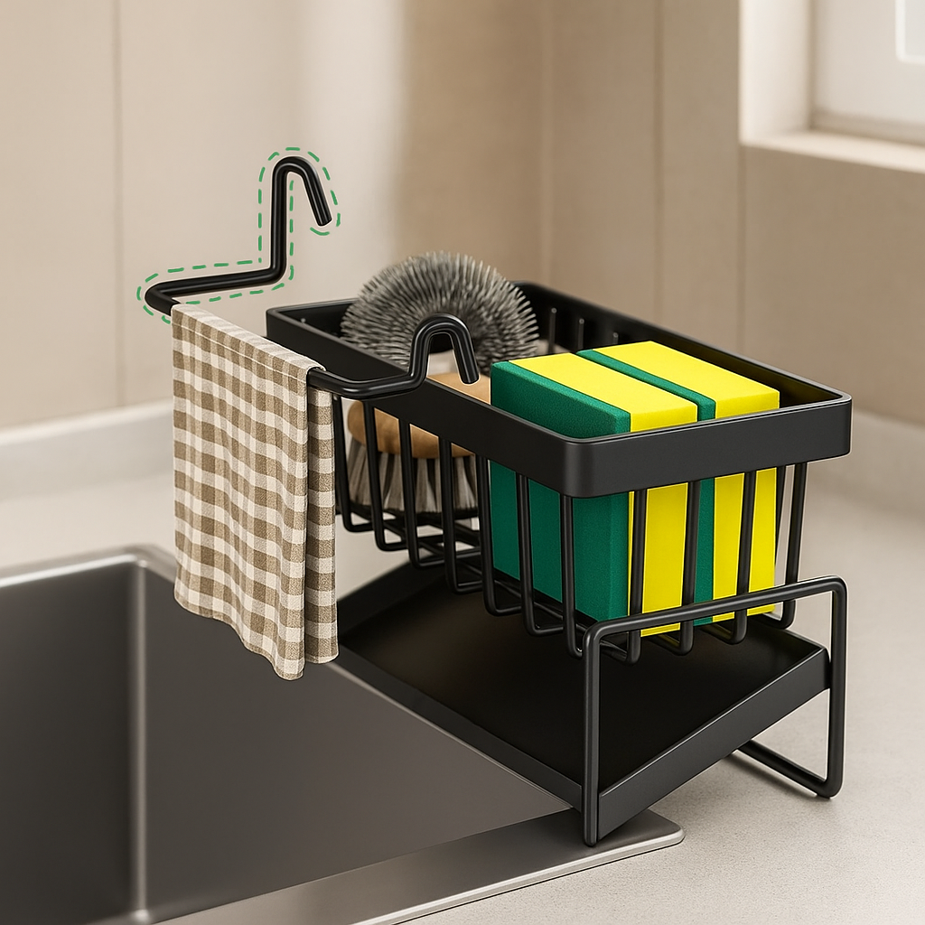 Kompakte Edelstahl Spülenablage für Küche