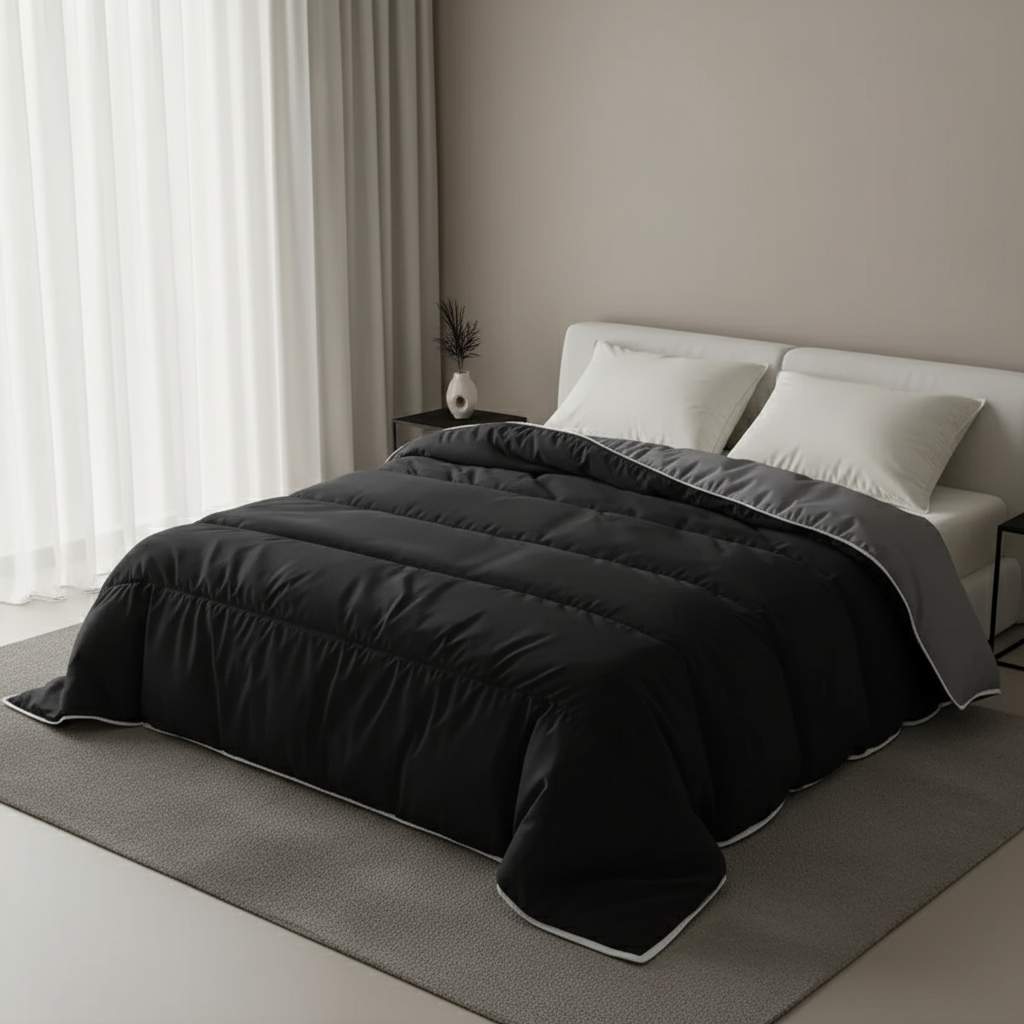 Schwarz & Anthrazit Ganzjährig Dekbed ohne Überzug – Royalbed