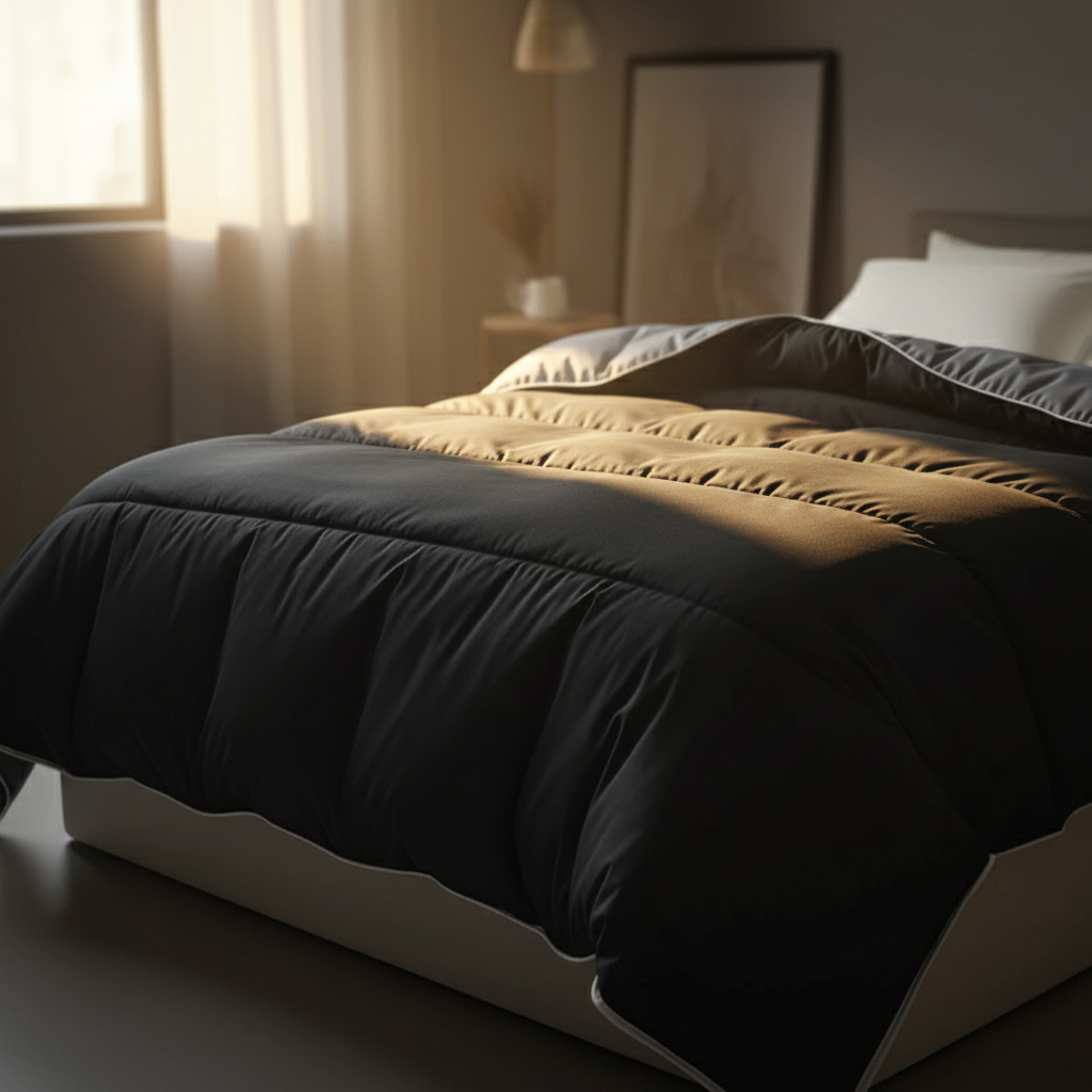 Schwarz & Anthrazit Ganzjährig Dekbed ohne Überzug – Royalbed