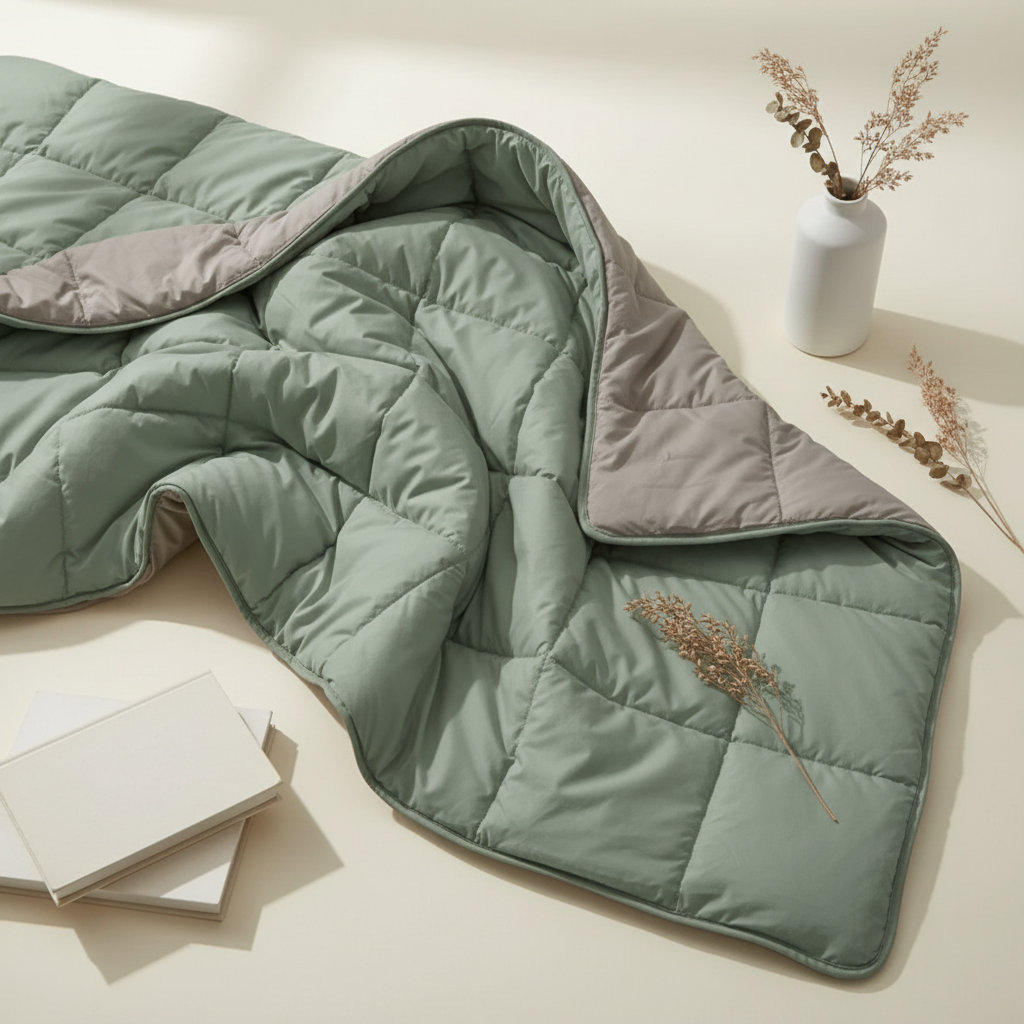 Zartes Grau Pastellgrün Bett Royalbed