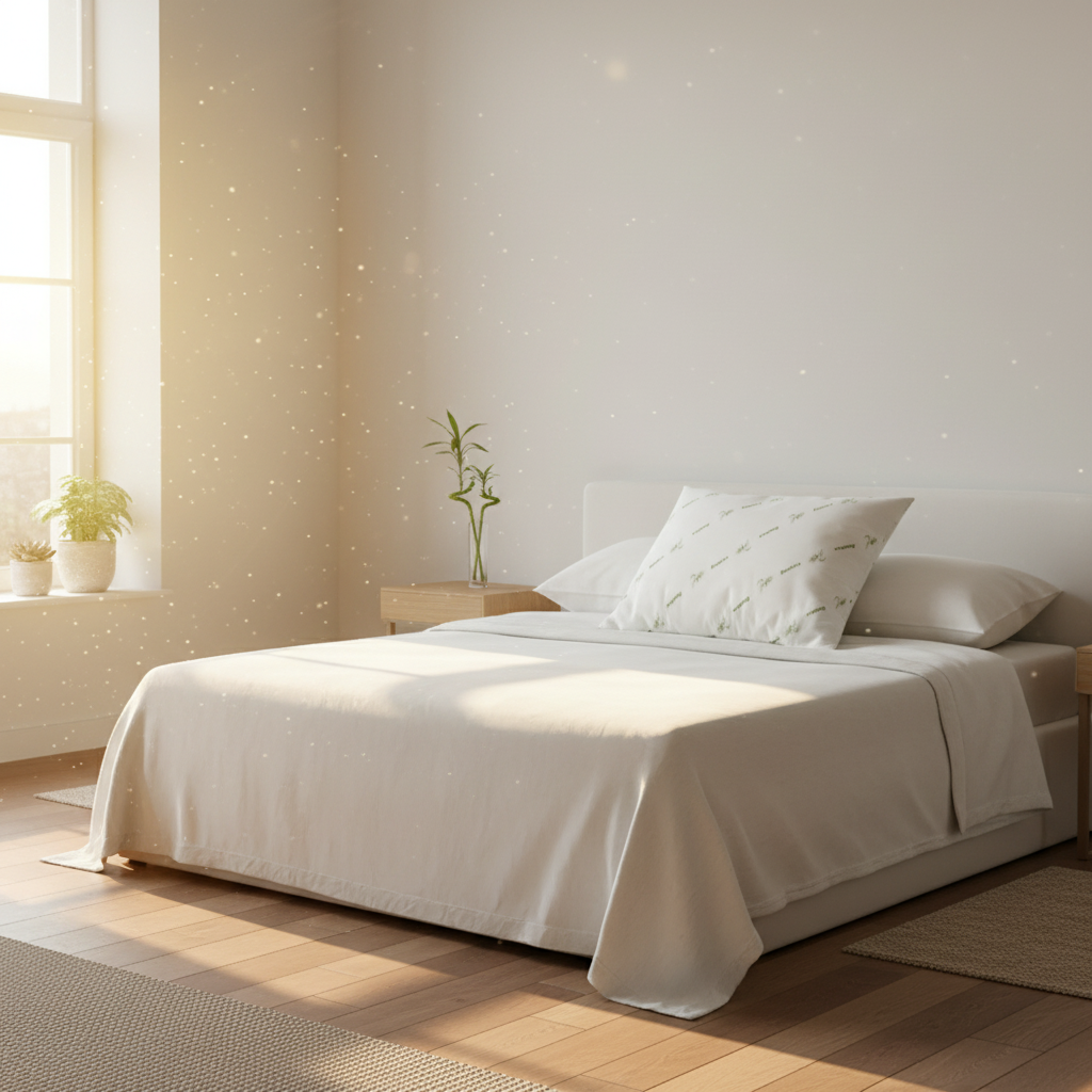 Bamboo Kissen 80x80 cm – Weiches, Atmungsaktives Kopfkissen mit Bambusfaser-Bezug