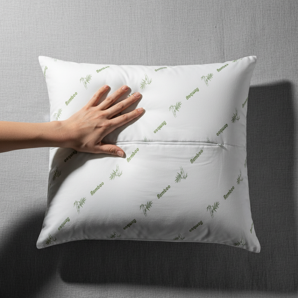 Bamboo Kissen 80x80 cm – Weiches, Atmungsaktives Kopfkissen mit Bambusfaser-Bezug